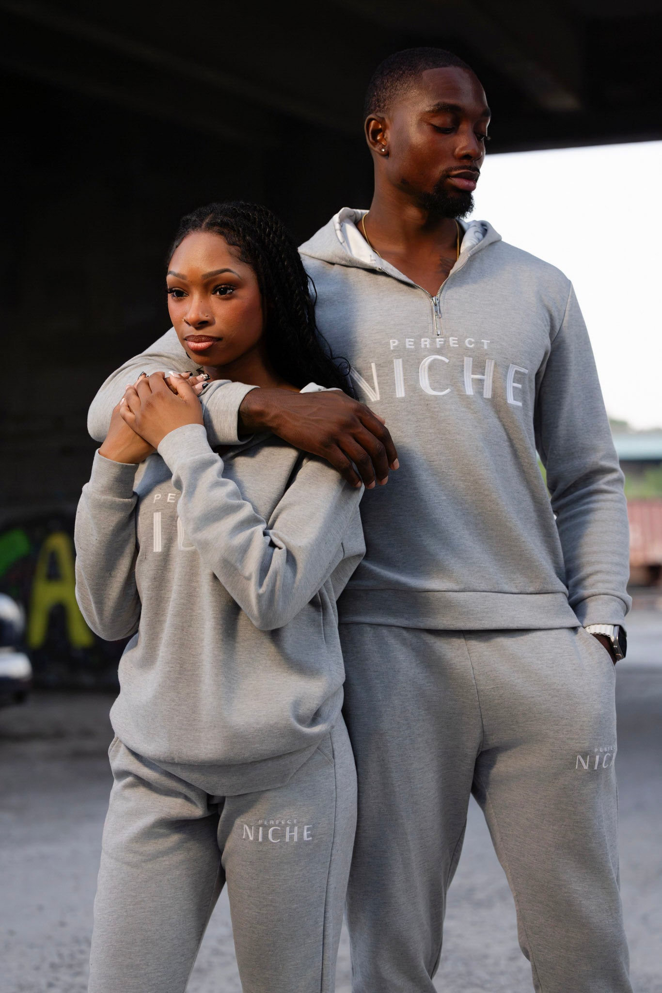 Perfect Niche Grey Jogging Suit Men's Clothing Apparel